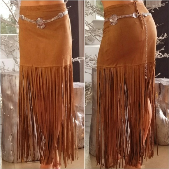 "COACHELLA" FRINGED MAXI SKIRT - Picture 2 of 2